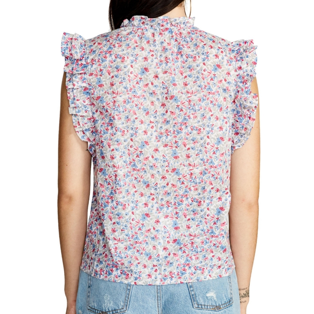 NWT  Womens S Valle Flutter Sleeve Printed Top BB Dakota by Steve Madden - Picture 3 of 5
